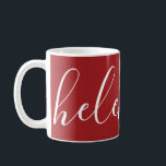 手書きの名前個人用Mug Cranberry Red コーヒーマグカップ<br><div class="desc">台本のフォントに名前をカスタムするを入れた、華麗な2調のマグエレガント。華やかなクランベリー赤と白の中。祝日、誕生日、引っ越し祝いパーティー、花嫁の贈り物として素晴らしい。</div>