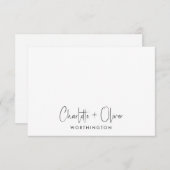 手書きの名前結婚のモノグラム ノートカード (正面/裏面)