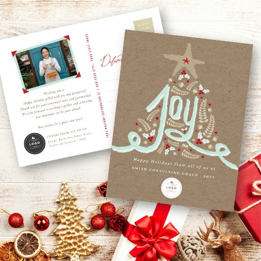 手書きの喜び書素朴道の葉業 シーズンポストカード