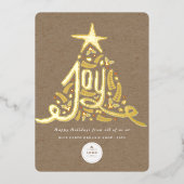 手書きの喜び書素朴道の葉業 箔シーズンカード (正面)