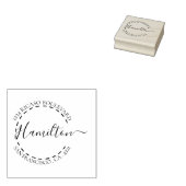 手書きの姓の丸住所パーソナライズされた ラバースタンプ (押印)