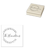 手書きの姓の丸住所パーソナライズされた ラバースタンプ (押印)