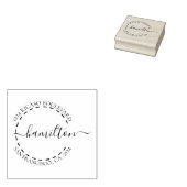 手書きの姓の丸住所パーソナライズされた ラバースタンプ (押印)