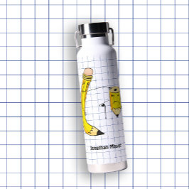 手書きの学校用品の鉛筆 ウォーターボトル