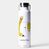 手書きの学校用品の鉛筆 ウォーターボトル (正面)