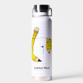 手書きの学校用品の鉛筆 ウォーターボトル (背面)