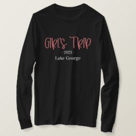 手書きの少女の旅の場所とTシャツ Tシャツ