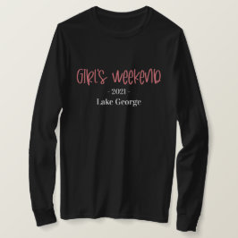 手書きの少女の週末の場所と年 Tシャツ