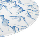 手書きの山の風景パターン。 カッティングボード (角)