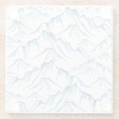 手書きの山の風景パターン。 ガラスコースター (裏面)