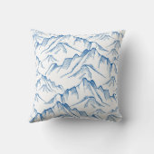 手書きの山の風景パターン。 クッション (裏面)