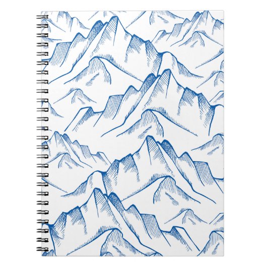 手書きの山の風景パターン。 ノートブック (正面)