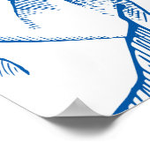 手書きの山の風景パターン。 ポスター (角)