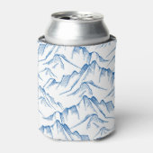 手書きの山の風景パターン。 缶クーラー (缶正面)