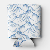 手書きの山の風景パターン。 缶クーラー (裏面)