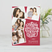 手書きの希望 |クリスマスフォトコラージュ 招待状 (スタンド正面)