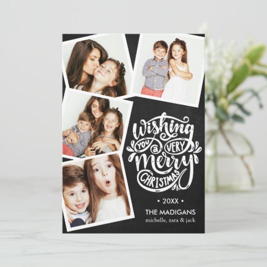 手書きの希望 |クリスマスフォトコラージュ 招待状 (スタンド正面)