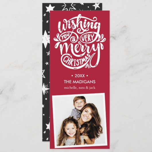 手書きの希望 |レトロの写真 招待状 (正面/裏面)