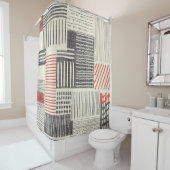 手書きの幾何学的ストライプなパターン、シームレスなパターン。 シャワーカーテン (インサイチュ)