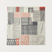 手書きの幾何学的ストライプなパターン、シームレスなパターン。 タペストリー (正面(横))