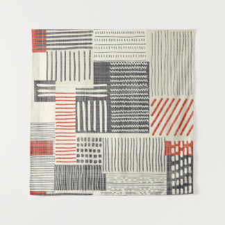 手書きの幾何学的ストライプなパターン、シームレスなパターン。 タペストリー