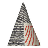 手書きの幾何学的ストライプなパターン、シームレスなパターン。 パーティーハット (右)