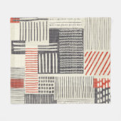 手書きの幾何学的ストライプなパターン、シームレスなパターン。 フリースブランケット (正面(横))