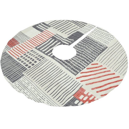 手書きの幾何学的ストライプなパターン、シームレスなパターン。 ブラッシュドポリエステルツリースカート (アングル)