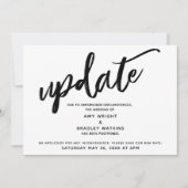 手書きの延期された結婚発表の更新 招待状 (正面)