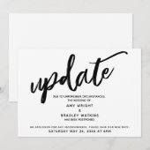 手書きの延期された結婚発表の最新情報 招待状 (正面/裏面)