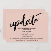 手書きの延期された結婚赤面の発表 招待状 (正面/裏面)