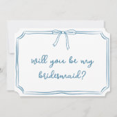 手書きの弓ほこりっぽい青の花嫁の提案 招待状 (正面)