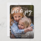 手書きの愛と喜びの写真 シーズンカード (正面)