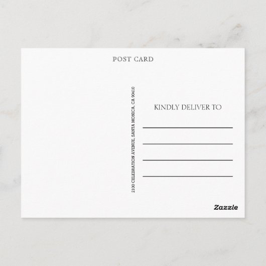 手書きの愛と感謝のモダンなブラックポストカード ポストカード (裏面)