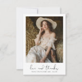 手書きの愛と感謝の写真 ブライダルシャワー サンキューカード (正面)