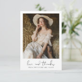 手書きの愛と感謝の写真 ブライダルシャワー サンキューカード (スタンド正面)