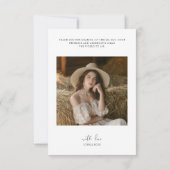 手書きの愛と感謝の写真 ブライダルシャワー サンキューカード (裏面)