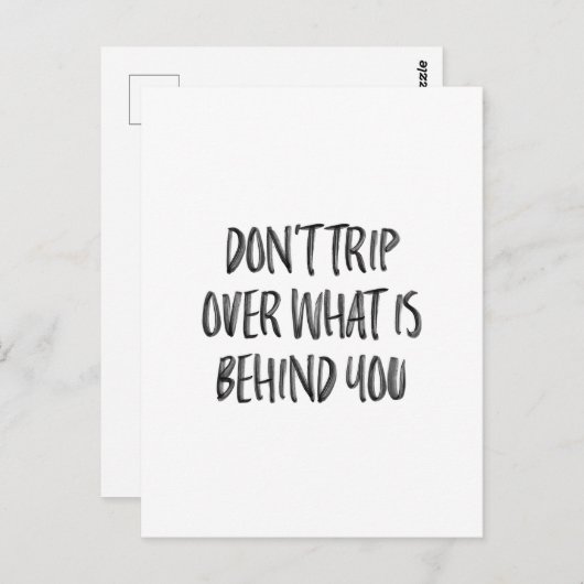 手書きの感動的やる気を起こさせる引用文 ポストカード (正面/裏面)