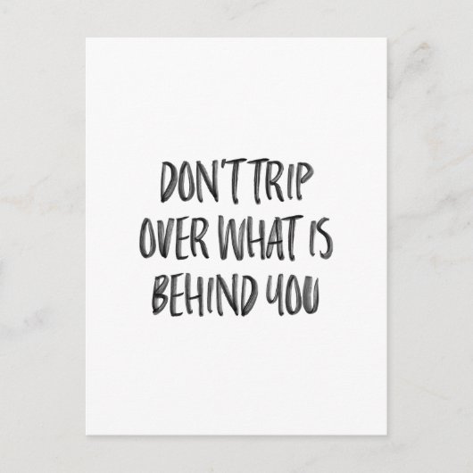 手書きの感動的やる気を起こさせる引用文 ポストカード (正面)