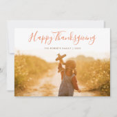 手書きの感謝祭の休暇写真 シーズンカード (正面)