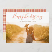 手書きの感謝祭の休暇写真 シーズンカード (正面/裏面)
