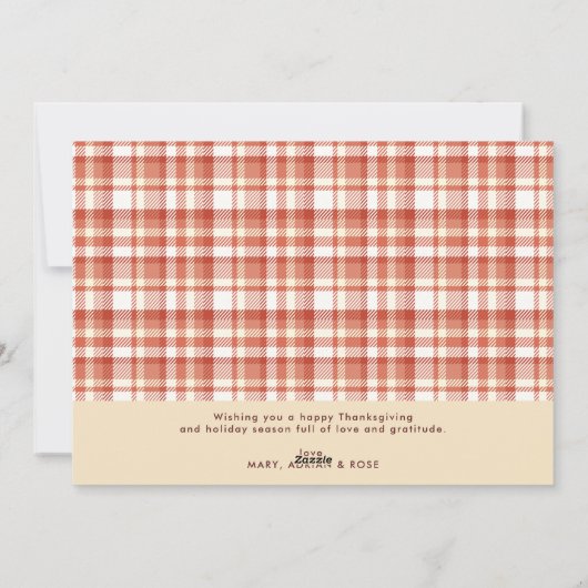 手書きの感謝祭の休暇写真 シーズンカード (裏面)