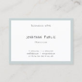 手書きの文字のモダンな最小主義のテンプレートのシンプル 名刺 (裏面)