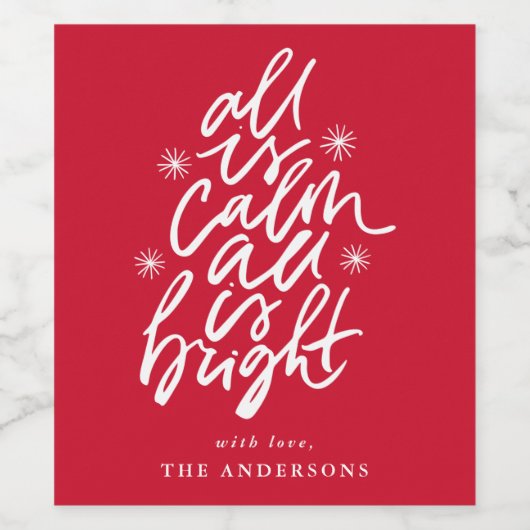 手書きの文字はすべて穏やかで、すべて明るい赤 ワインラベル (シングルラベル)