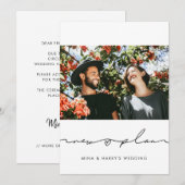 手書きの新しい結婚式の計画の写真更新 案内状 (正面/裏面)