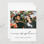 手書きの新しい結婚式の計画の更新写真 案内状 (正面/裏面)