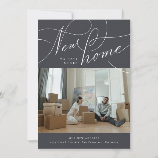 手書きの新居引っ越し案内 案内状 (正面)