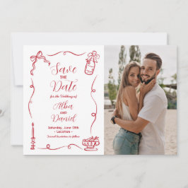 手書きの日付を保存す図解入りの、写真付きのる セーブザデート