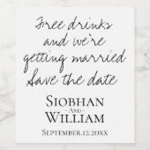 手書きの日付を保存パーソナライズされた ワインラベル (シングルラベル)