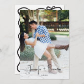 手書きの旧家の節約お知らせ写真 招待状 (正面/裏面)